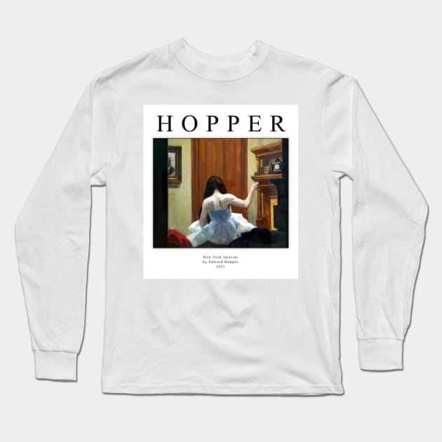 High Resolution Edward Hopper Painting New York Interior 1921 Long Sleeve T-Shirt by tiokvadrat